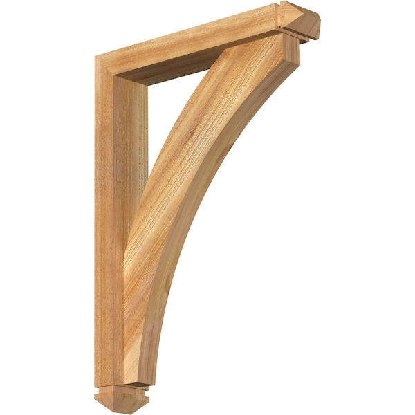 Ekena Millwork Thorton Arts and Crafts Rough Sawn Bracket w/ Offset Brace, Western Red Cedar, 4"W x 20"D x 28"H BKT0402X20X28THR03RWR - main